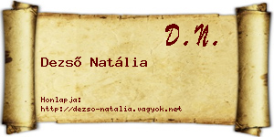 Dezső Natália névjegykártya